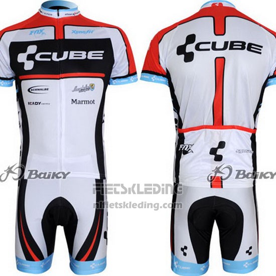 2012 Fietskleding Cube Zwart en Wit Korte Mouwen en Koersbroek