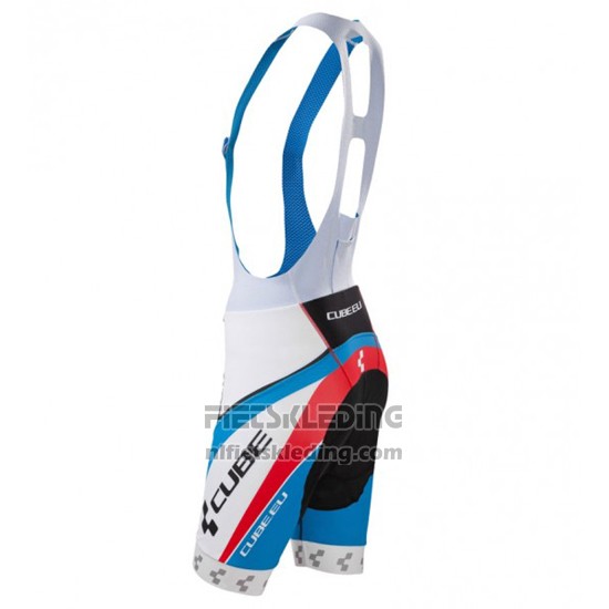 2016 Fietskleding Cube Blauw en Wit Korte Mouwen en Koersbroek
