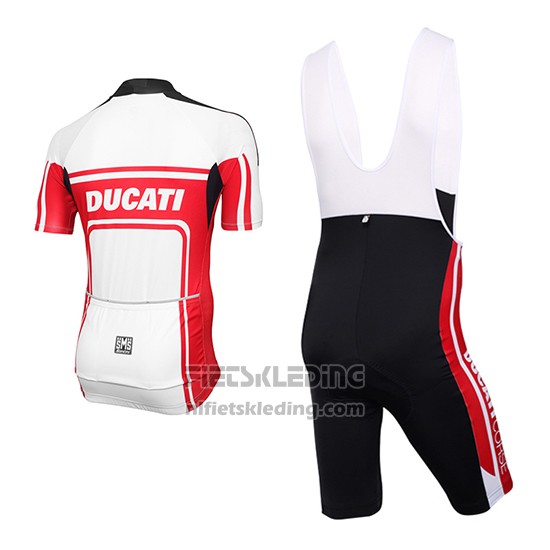 2016 Fietskleding Ducati Wit en Rood Korte Mouwen en Koersbroek