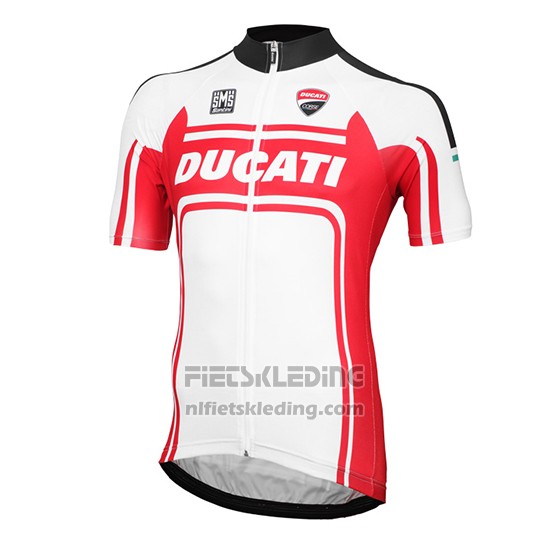 2016 Fietskleding Ducati Wit en Rood Korte Mouwen en Koersbroek