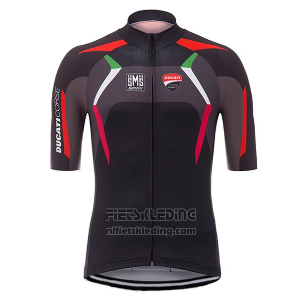 2017 Fietskleding Ducati Corse Zwart Korte Mouwen en Koersbroek