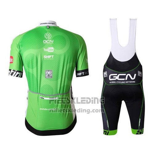 2016 Fietskleding GCN Grijs en Groen Korte Mouwen en Koersbroek