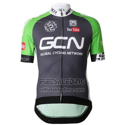 2016 Fietskleding GCN Grijs en Groen Korte Mouwen en Koersbroek