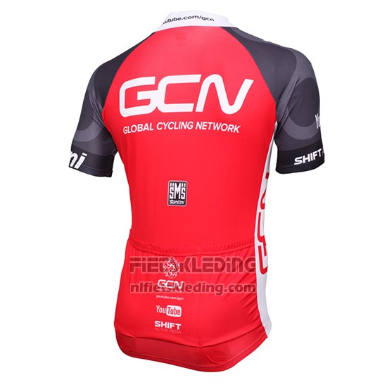 2016 Fietskleding Global Cycling Network Grijs en Rood Korte Mouwen en Koersbroek