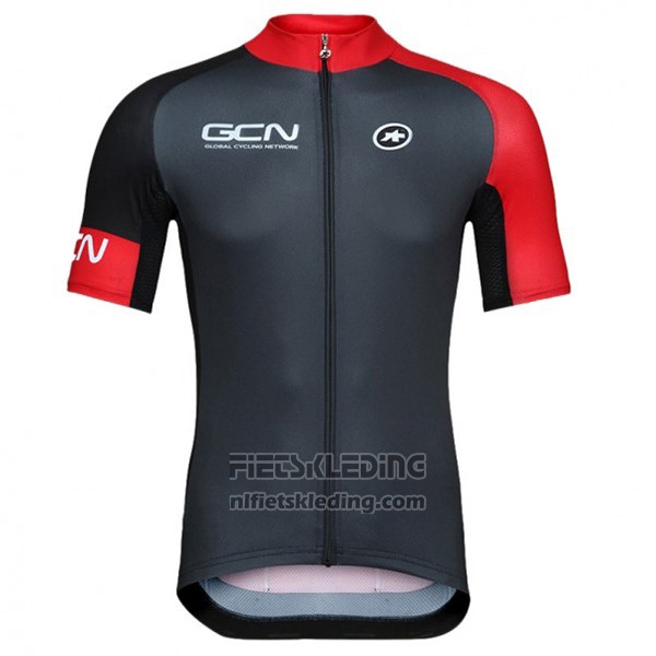 2017 Fietskleding GCN Zwart en Rood Korte Mouwen en Koersbroek