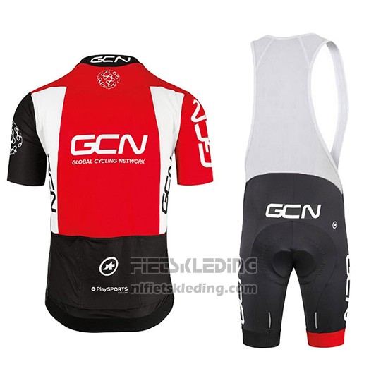 2018 Fietskleding GCN Zwart en Rood Korte Mouwen en Koersbroek