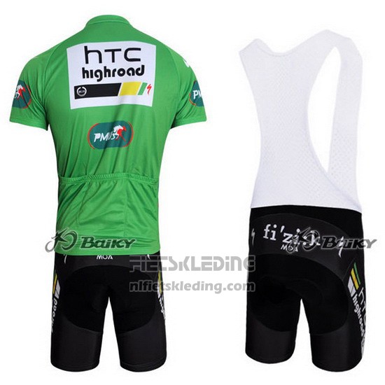 2011 Fietskleding HTC Highroad Groen en Wit Korte Mouwen en Koersbroek