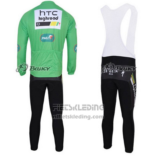 2011 Fietskleding HTC Highroad Groen en Wit Lange Mouwen en Koersbroek