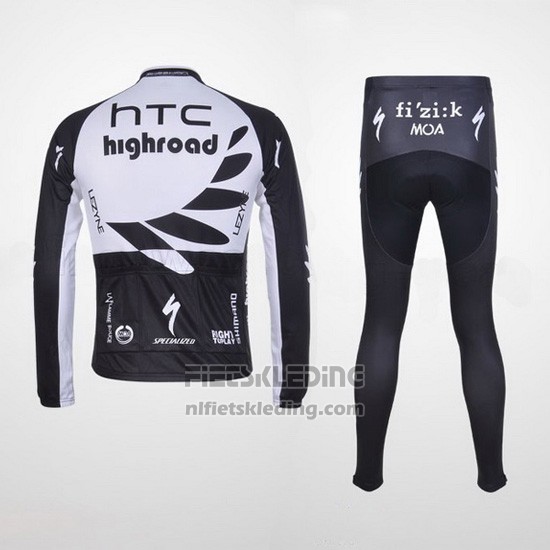 2011 Fietskleding HTC Highroad Zwart en Wit Lange Mouwen en Koersbroek