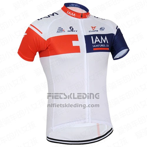 2016 Fietskleding IAM Rood en Blauw Korte Mouwen en Koersbroek