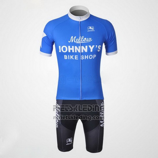 2010 Fietskleding Johnnys Wit en Azuur Korte Mouwen en Koersbroek