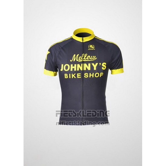 2010 Fietskleding Johnnys Zwart en Geel Korte Mouwen en Koersbroek