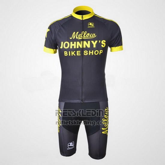2010 Fietskleding Johnnys Zwart en Geel Korte Mouwen en Koersbroek