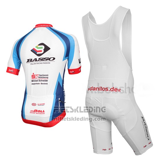 2015 Fietskleding MLP Team Bergstrasse Wit en Blauw Korte Mouwen en Koersbroek