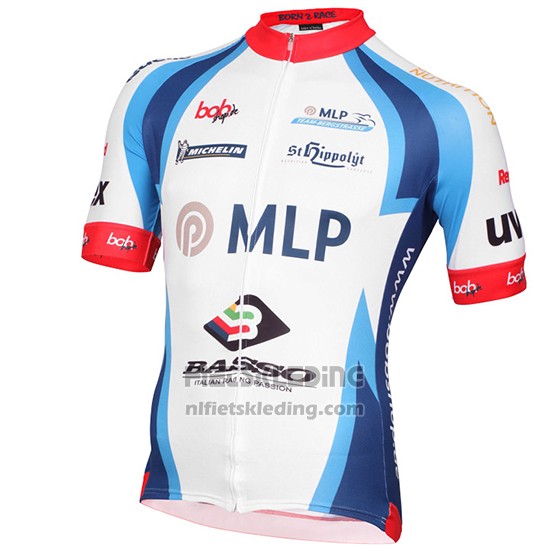 2015 Fietskleding MLP Team Bergstrasse Wit en Blauw Korte Mouwen en Koersbroek