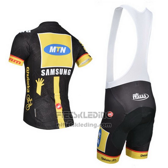 2014 Fietskleding MTN Zwart en Geel Korte Mouwen en Koersbroek