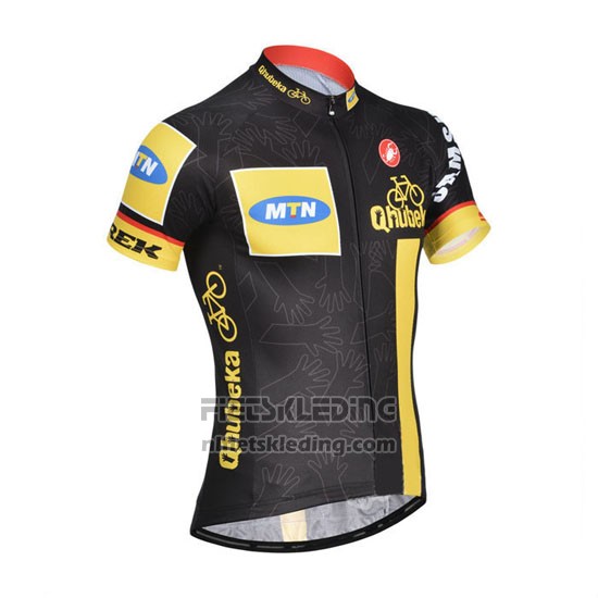 2014 Fietskleding MTN Zwart en Geel Korte Mouwen en Koersbroek