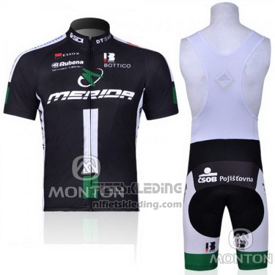 2010 Fietskleding Merida Zwart en Groen Korte Mouwen en Koersbroek