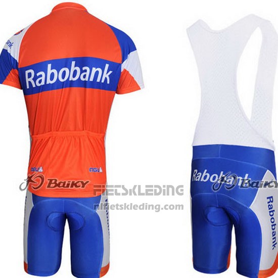 2011 Fietskleding Rabobank Blauw en Oranje Korte Mouwen en Koersbroek