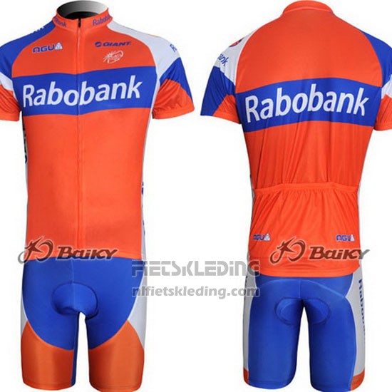 2011 Fietskleding Rabobank Blauw en Oranje Korte Mouwen en Koersbroek