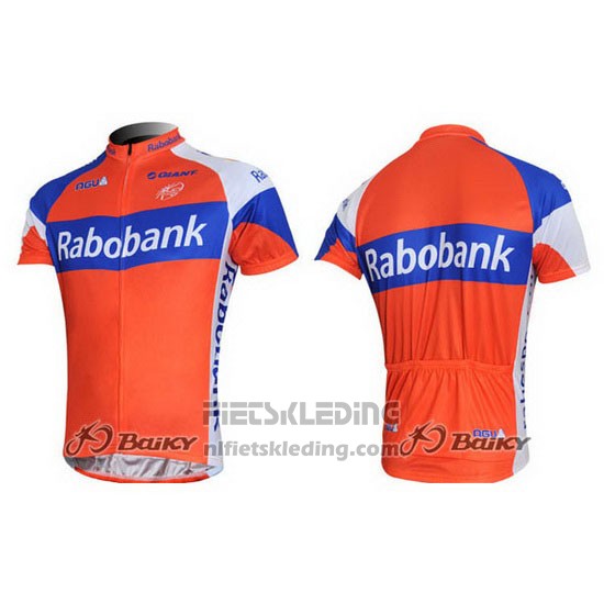 2011 Fietskleding Rabobank Blauw en Oranje Korte Mouwen en Koersbroek