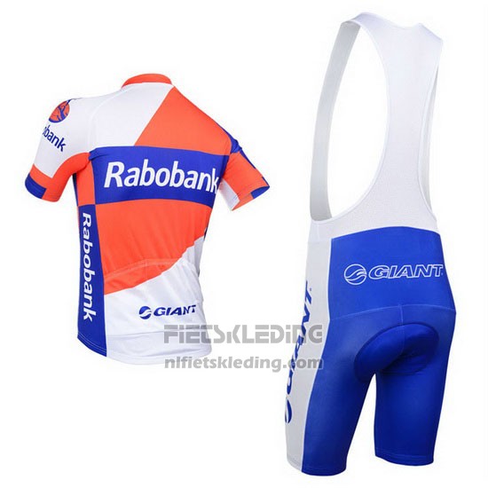 2013 Fietskleding Rabobank Blauw en Wit Korte Mouwen en Koersbroek