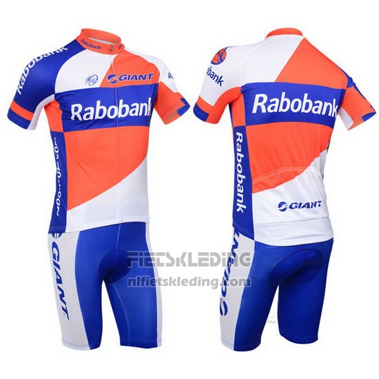 2013 Fietskleding Rabobank Blauw en Wit Korte Mouwen en Koersbroek