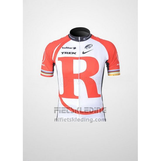 2011 Fietskleding Radioshack Wit en Rood Korte Mouwen en Koersbroek