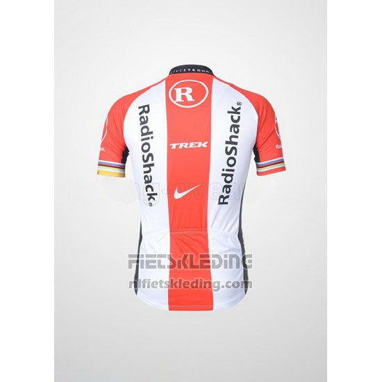 2011 Fietskleding Radioshack Wit en Rood Korte Mouwen en Koersbroek