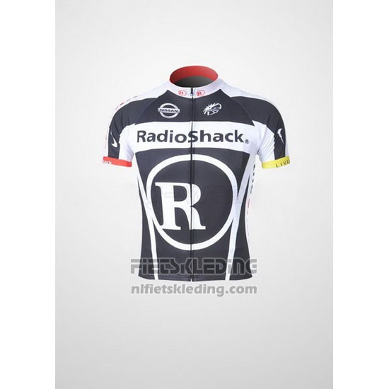 2011 Fietskleding Radioshack Zwart en Wit Korte Mouwen en Koersbroek