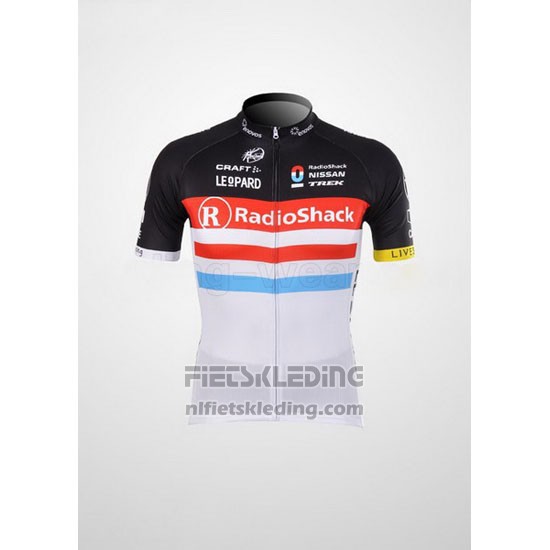 2012 Fietskleding Radioshack Zwart en Wit Korte Mouwen en Koersbroek