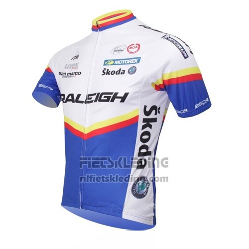 2012 Fietskleding Raleigh Blauw en Wit Korte Mouwen en Koersbroek