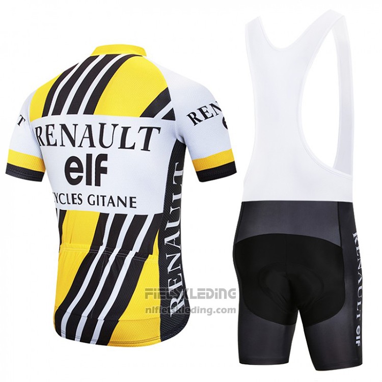 2018 Fietskleding Renaul Geel en Wit Korte Mouwen en Koersbroek