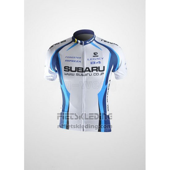 2011 Fietskleding Subaru Azuur en Wit Korte Mouwen en Koersbroek