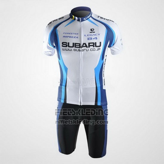 2011 Fietskleding Subaru Azuur en Wit Korte Mouwen en Koersbroek