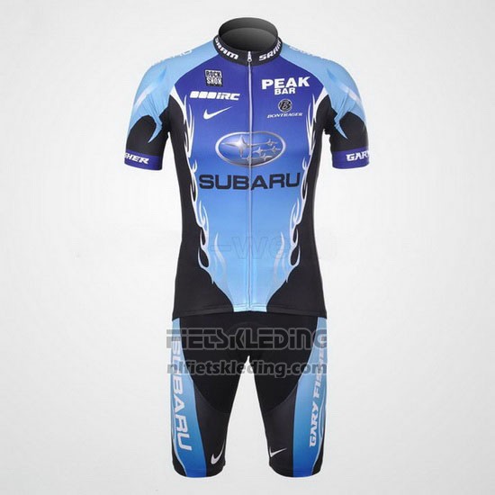 2011 Fietskleding Subaru Azuur en Zwart Korte Mouwen en Koersbroek