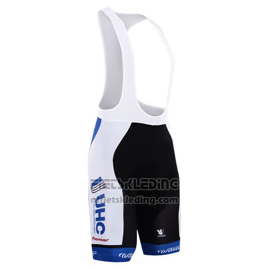 2015 Fietskleding UHC Wit en Azuur Korte Mouwen en Koersbroek