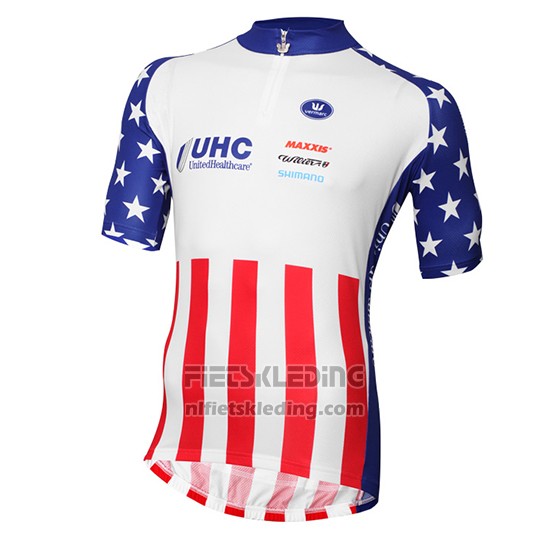 2016 Fietskleding United Healthcare Rood en Wit Korte Mouwen en Koersbroek