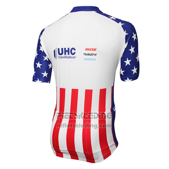 2016 Fietskleding United Healthcare Rood en Wit Korte Mouwen en Koersbroek