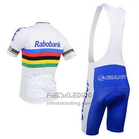 2013 Fietskleding UCI Wereldkampioen Lider Rabobank Wit Korte Mouwen en Koersbroek