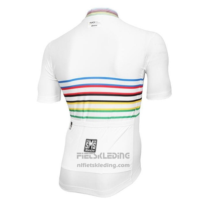 2020 Fietskleding UCI Wit Veelkleurig Korte Mouwen en Koersbroek
