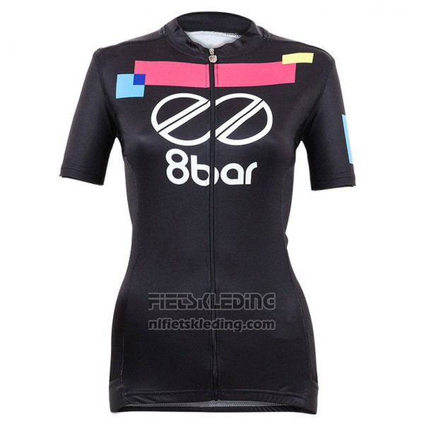 2017 Fietskleding Vrouw Equipo 8bar Zwart Korte Mouwen en Koersbroek