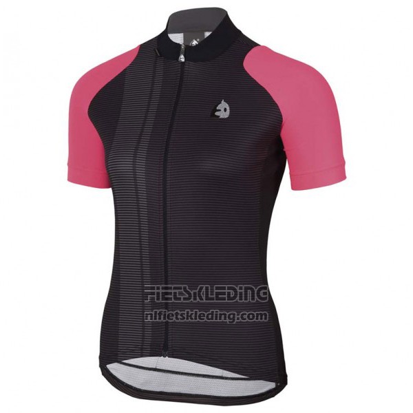 2017 Fietskleding Vrouw Etxeondo Neo Zwart en Roze Korte Mouwen en Koersbroek