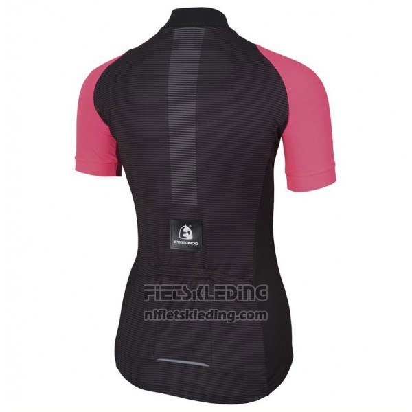 2017 Fietskleding Vrouw Etxeondo Neo Zwart en Roze Korte Mouwen en Koersbroek