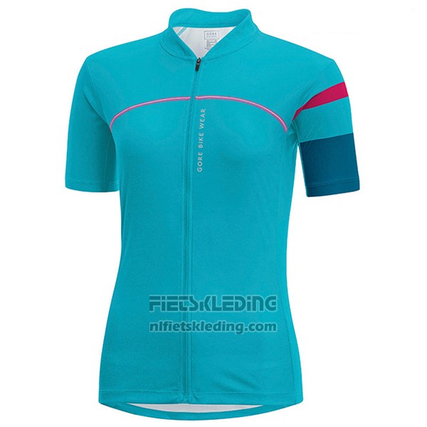 2017 Fietskleding Vrouw Gore Bike Wear Lichtblauw Korte Mouwen en Koersbroek