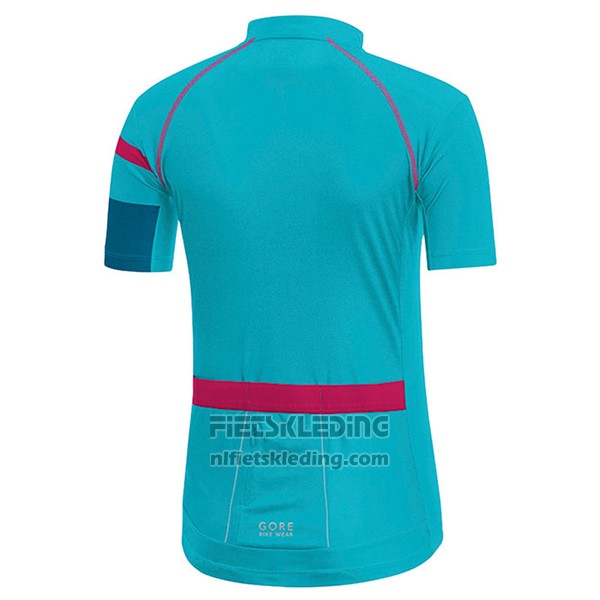 2017 Fietskleding Vrouw Gore Bike Wear Lichtblauw Korte Mouwen en Koersbroek