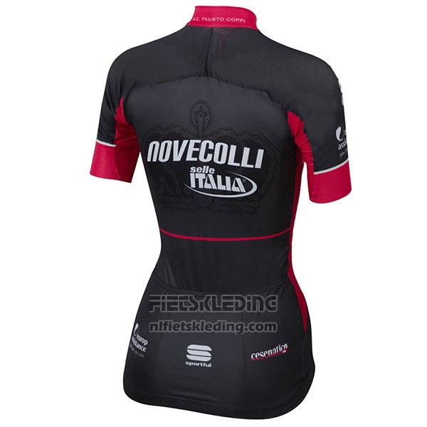 2017 Fietskleding Vrouw Nove Colli Zwart en Rood Korte Mouwen en Koersbroek