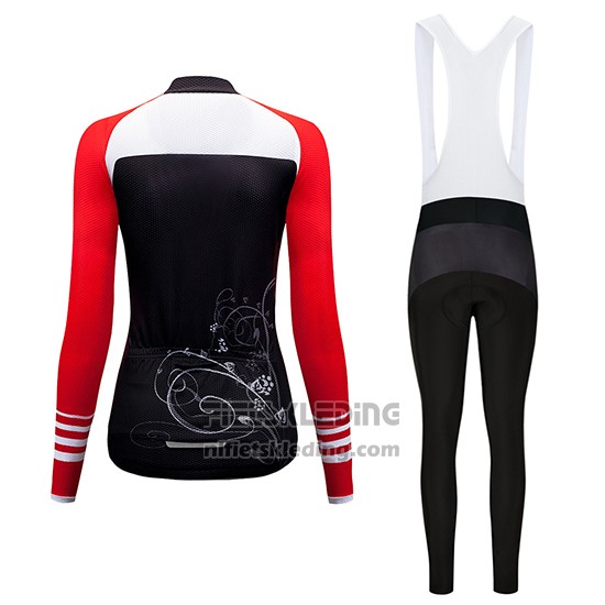 2019 Fietskleding Vrouw Dirty Snow Rood Wit Zwart Lange Mouwen en Koersbroek
