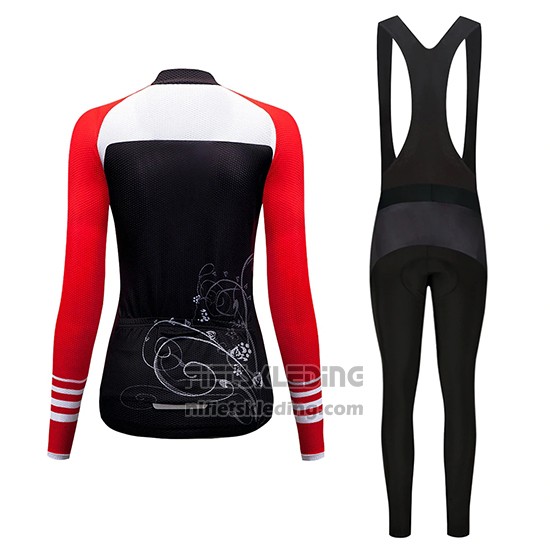 2019 Fietskleding Vrouw Dirty Snow Rood Wit Zwart Lange Mouwen en Koersbroek