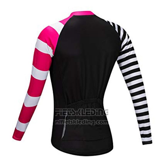 2019 Fietskleding Vrouw Wosawe Zwart Wit Roze Lange Mouwen en Koersbroek